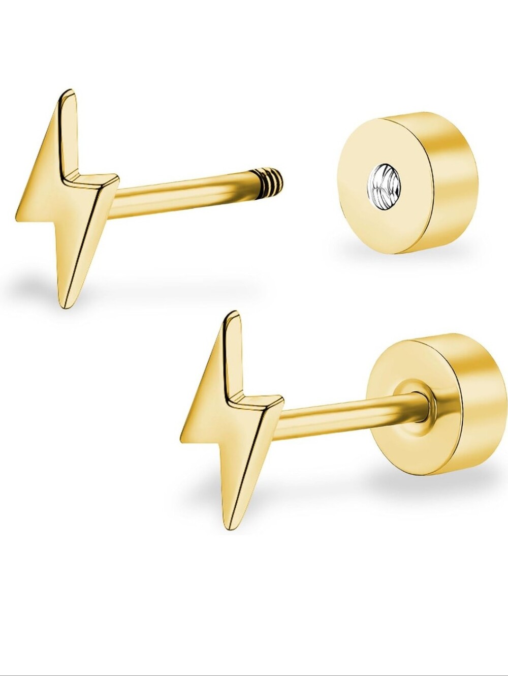 Lightning Bolt Screw Back Earrings